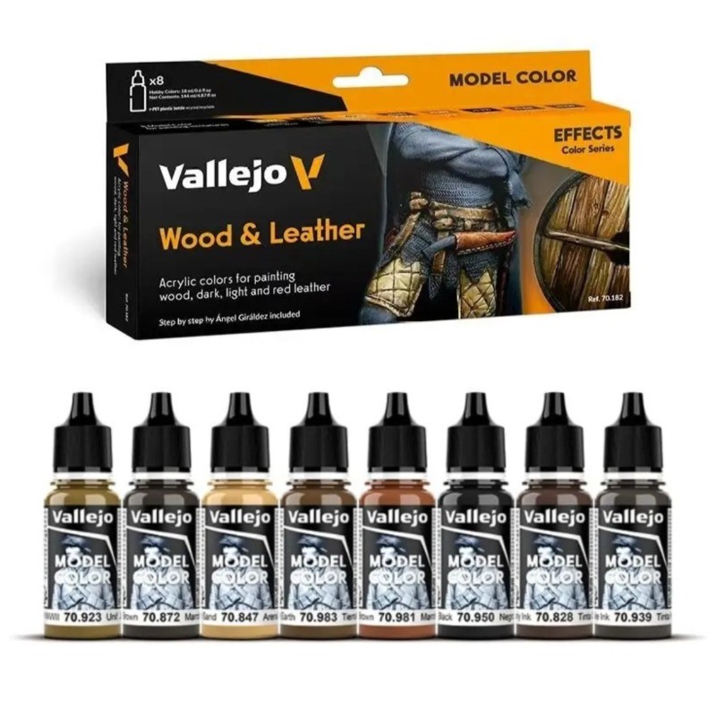 Leather Dye Finish - Vallejo AV 70182 Modellfarben-Set Holz- &