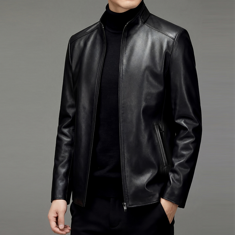 Leather Work Jacket - 100% Schafsleder, echtes Leder, stilvolle und