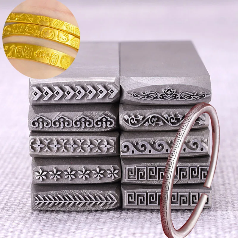 Leather Stamp Set - 19×5mm Handstempel-Stahlmeißel-Set, Werkzeug für Gold- &