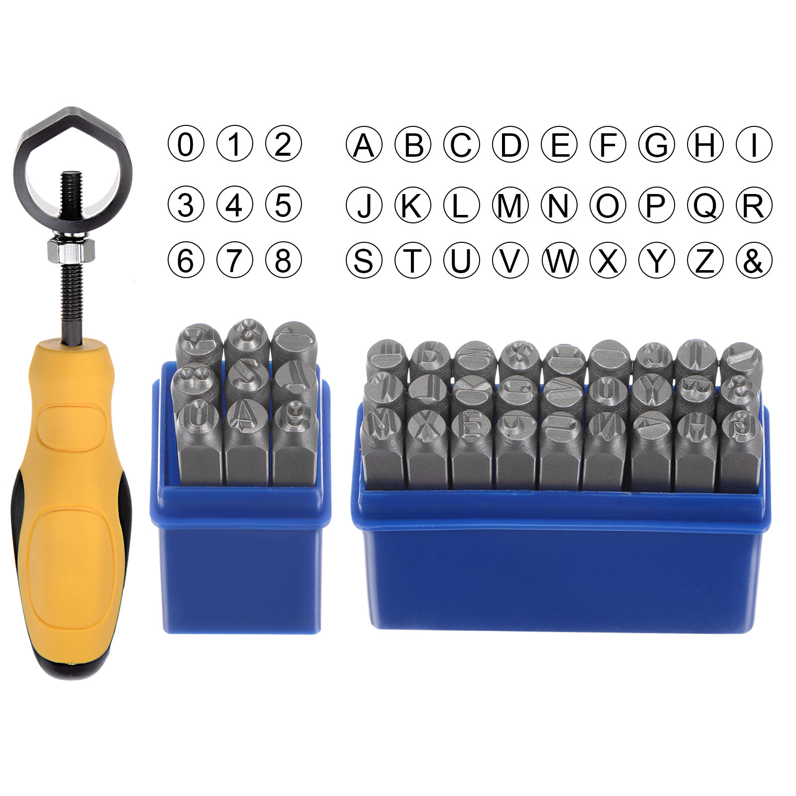 Leather Stamp Set - Metallstanzset 6mm 10mm 12,5mm A-Z/0-8 Stahlbuchstaben-Prägewerkzeug