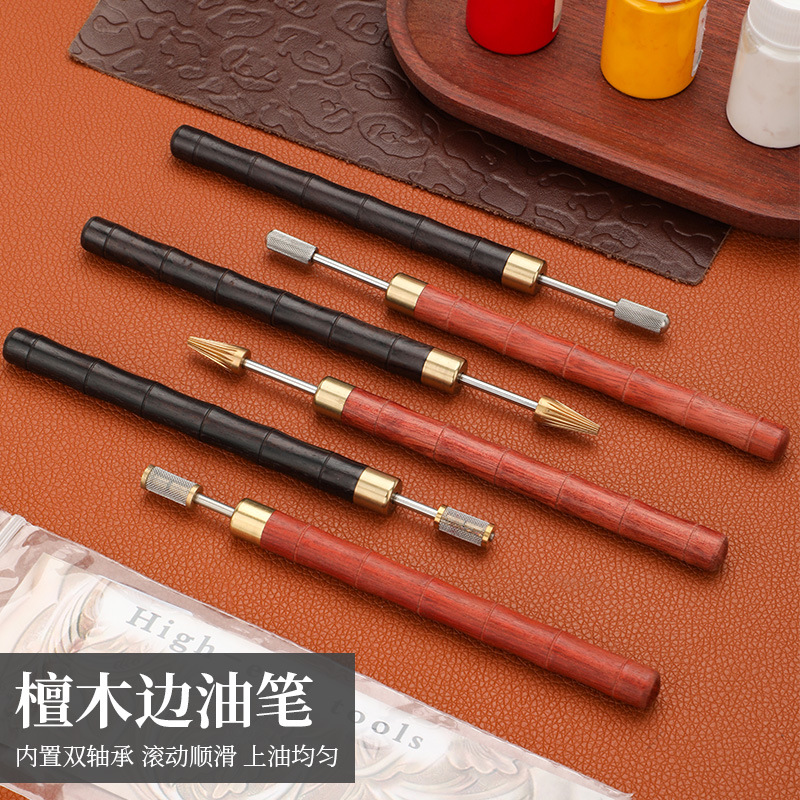 Leather Dye Finish - Kantenmalstift aus Ebenholz mit Messingspitze, Applikatorwerkzeug