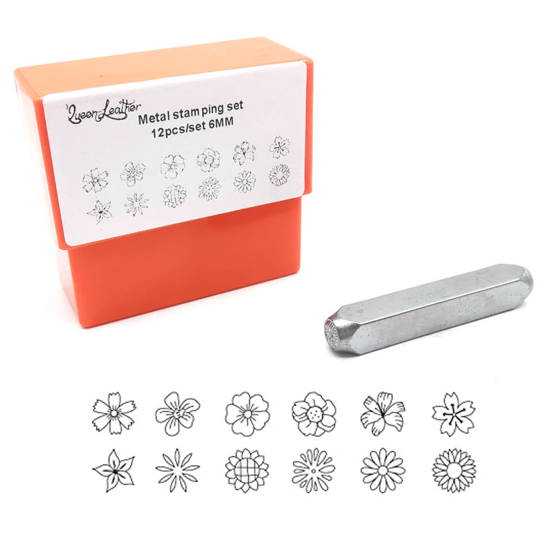 Leather Stamp Set - 6mm blumen muster metall stempel set