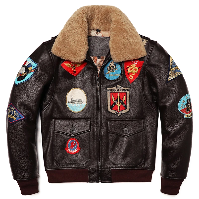 Leather Work Jacket - Militärische Kleidung G1 Flieger Jacke Verdickung