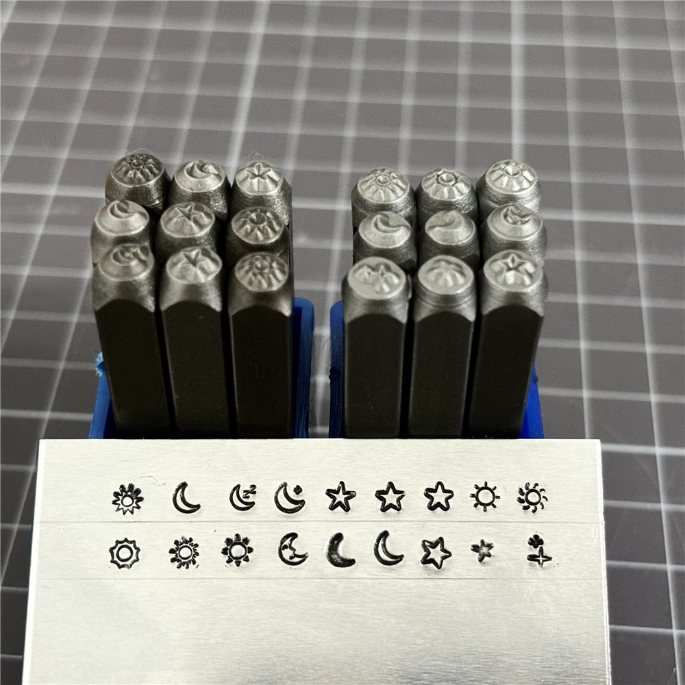 Leather Stamp Set - 9 teile/satz Monds tern Sonne Design