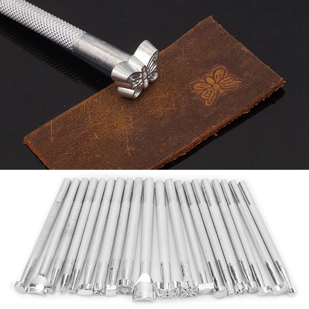 20-teiliges Set Silberfarbener – Leather Stamp Set Bewertung und Preis