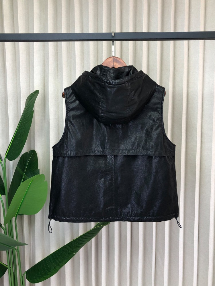 Damen Arbeitsweste aus echtem  – Leather Work Jacket With Hood Bewertung und Preis