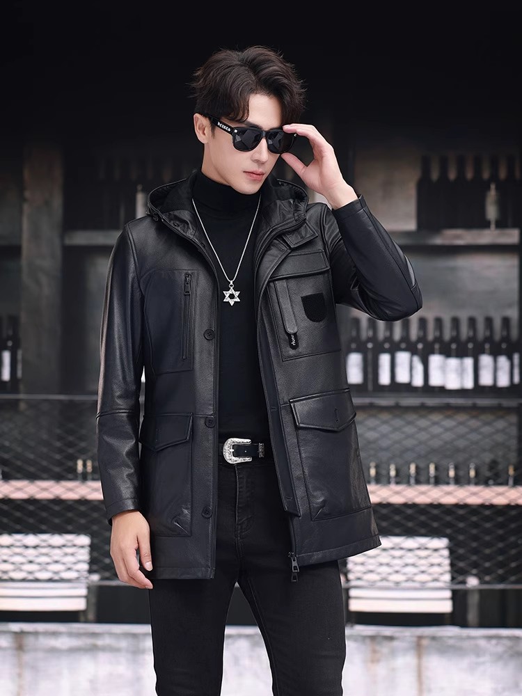 Winter Business Männer Arbeit  – Leather Work Jacket With Hood Bewertung und Preis