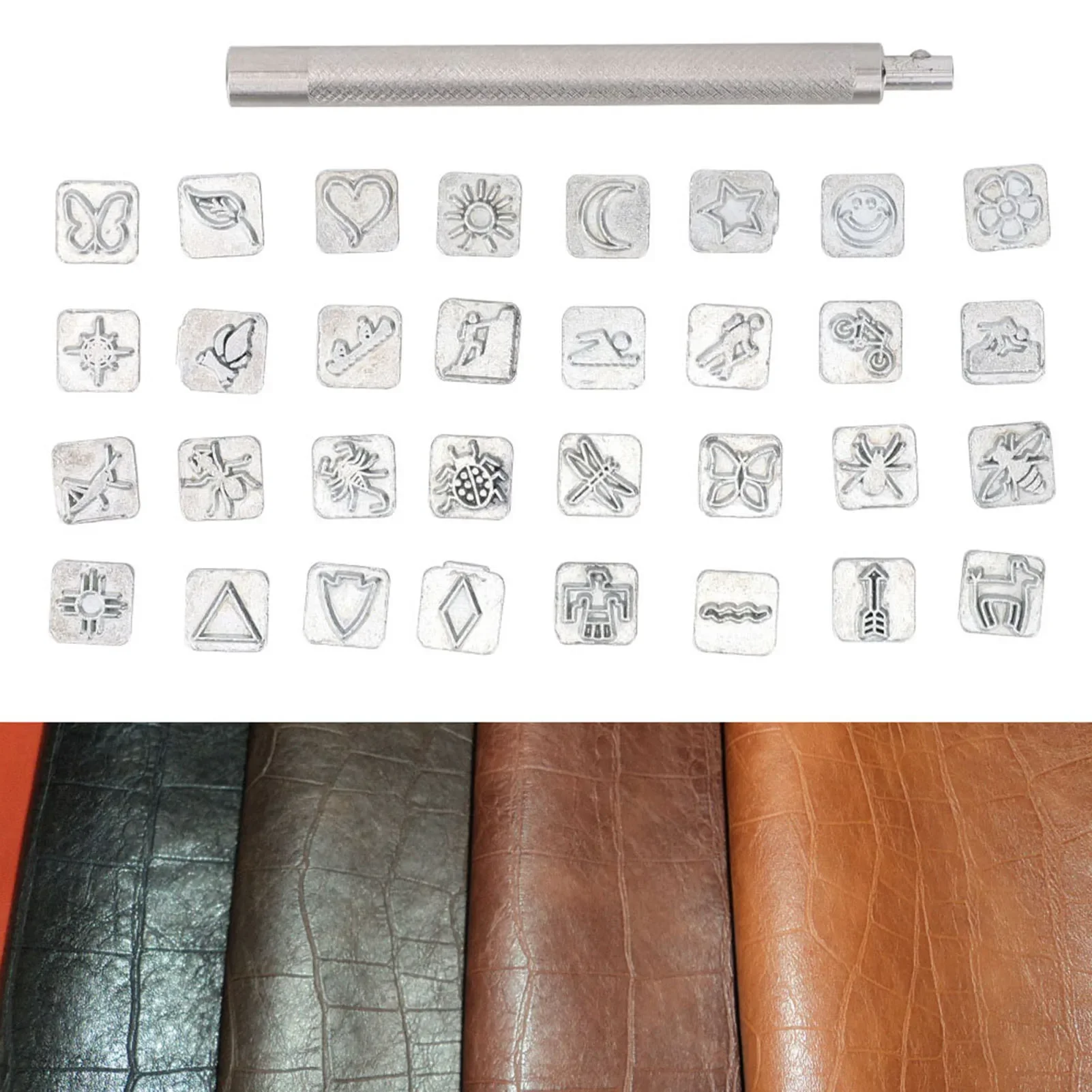 32 Stück Cartoon Tier Pflanze  – Leather Stamp Set Bewertung und Preis