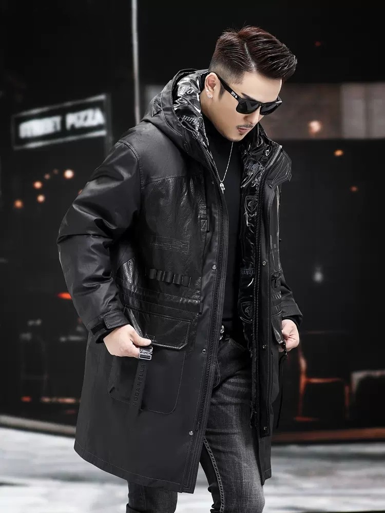 Winter Echtes Leder Mantel Män – Leather Work Jacket With Hood Bewertung und Preis