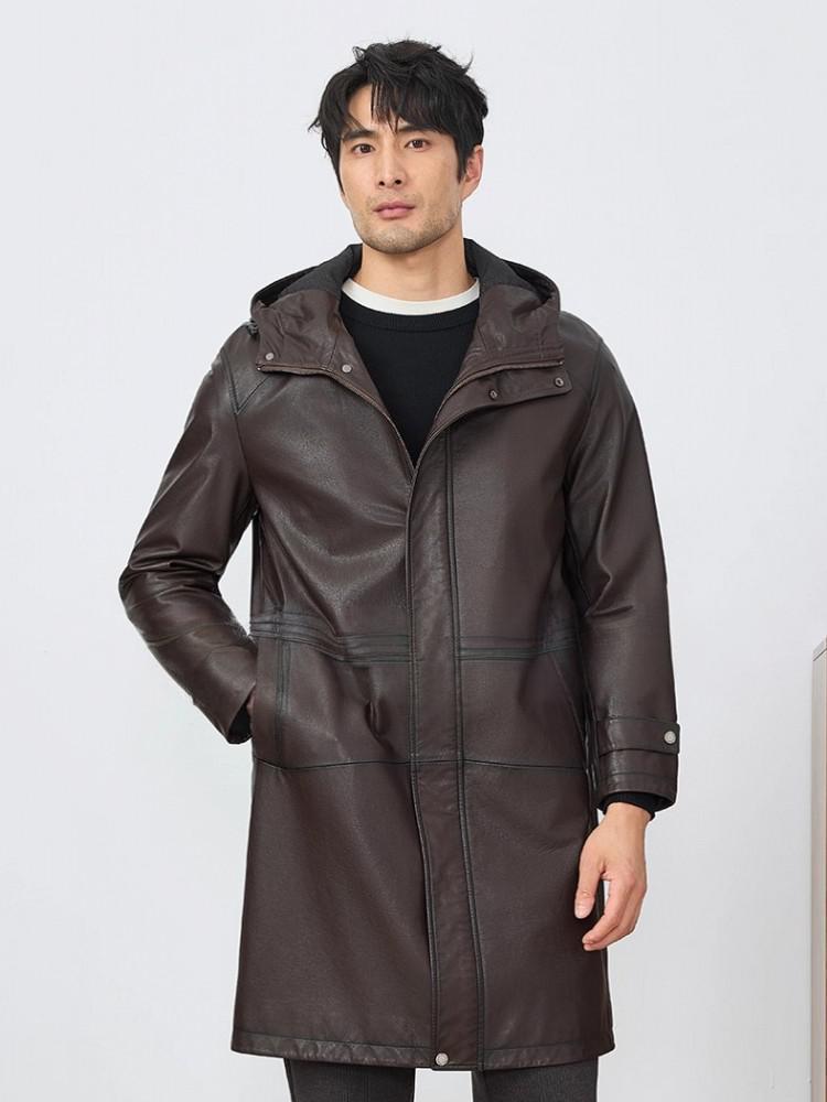 Mode Herren Herbst Neue Mit Ka – Leather Work Jacket With Hood Bewertung und Preis