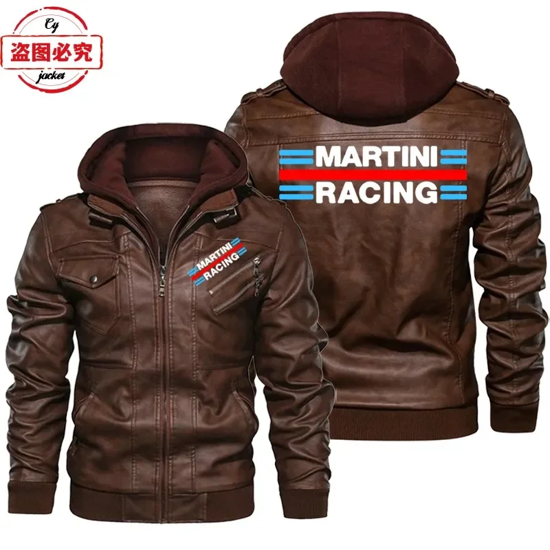 Martini Racing Logo Bedruckte  – Leather Work Jacket With Hood Bewertung und Preis